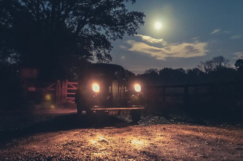 Ford Anglia E04A Norfolk UK moonlit night 2019.  © L Menear